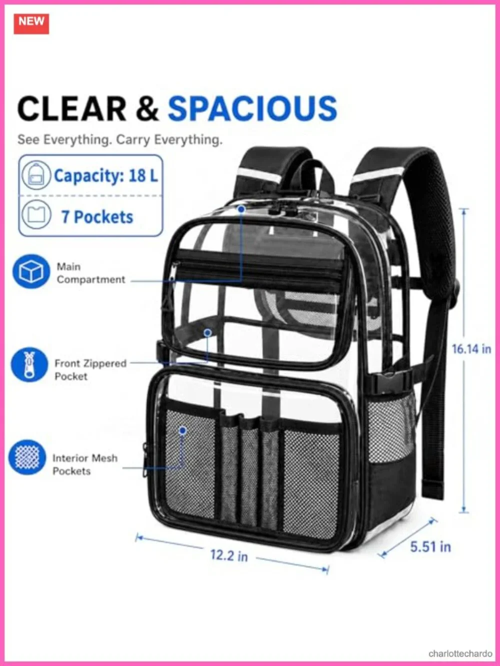 N/A clear backpack
